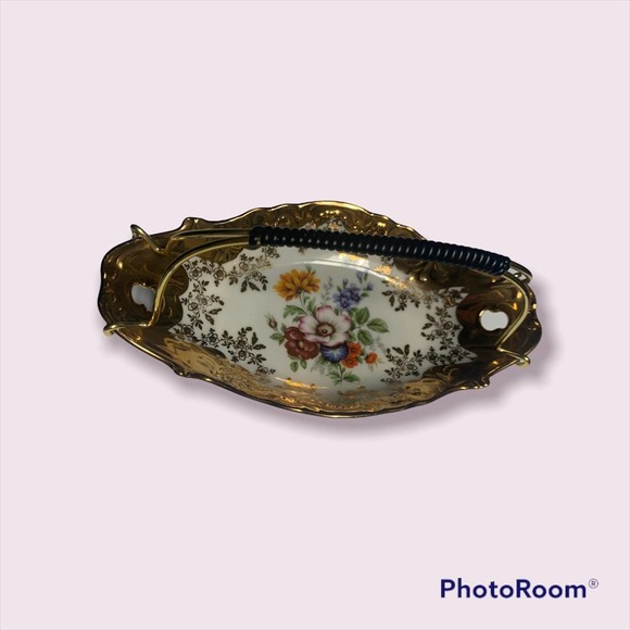 Vintage Dold Exquisit Black Forest Clock Factory Konfektschale Bar Oval SKU:181 - Picture 3 of 4